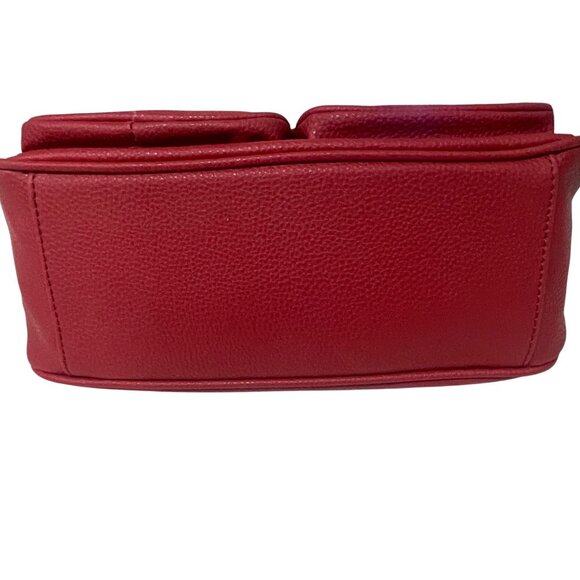 Red Leather Crossbody Bag Dmargeaux New York Utility Streetwear Everyday Purse - Picture 6 of 8